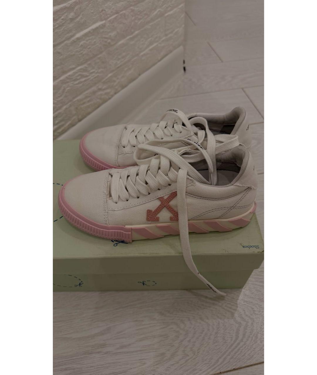 OFF-WHITE Белые текстильные кеды, фото 6