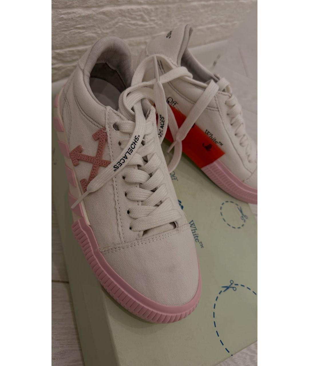 OFF-WHITE Белые текстильные кеды, фото 2