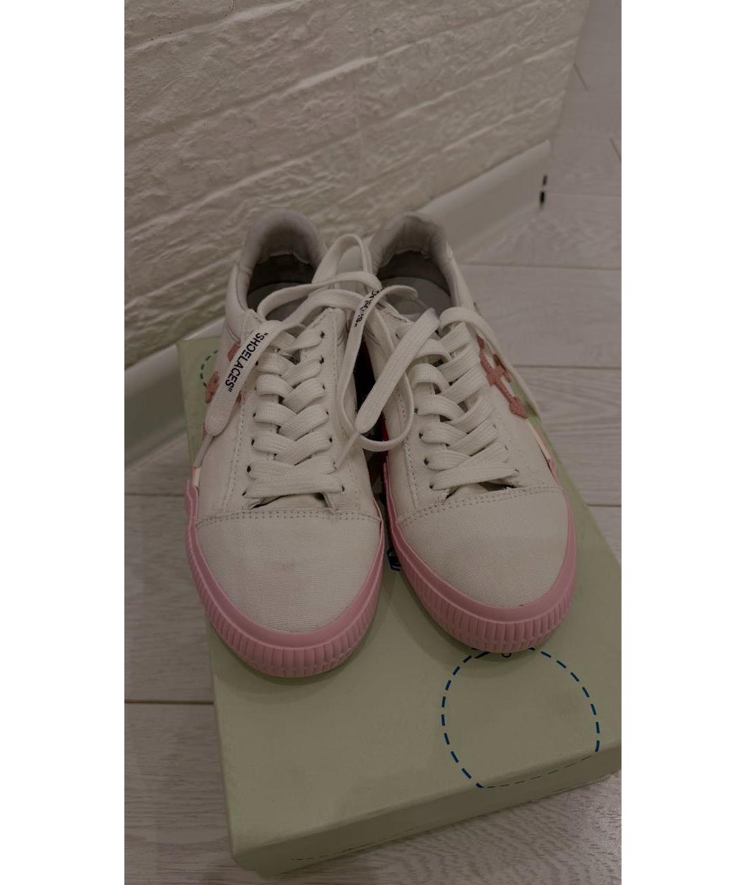 OFF-WHITE Белые текстильные кеды, фото 3