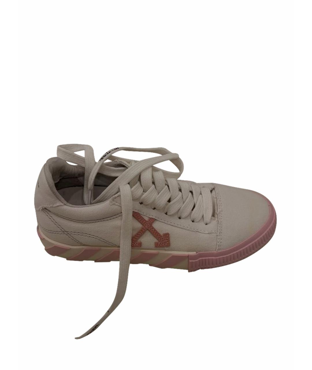 OFF-WHITE Белые текстильные кеды, фото 1