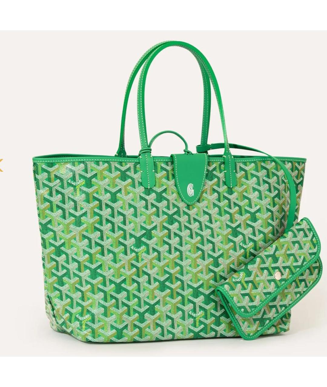 GOYARD Зеленая сумка тоут, фото 4