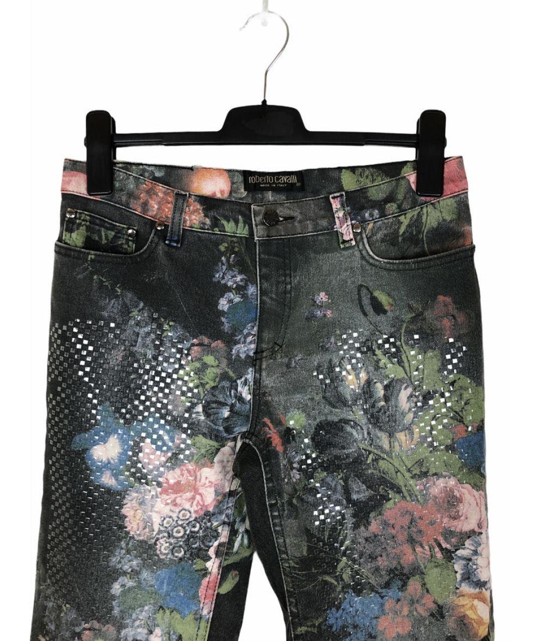 ROBERTO CAVALLI Мульти хлопко-эластановые джинсы клеш, фото 3