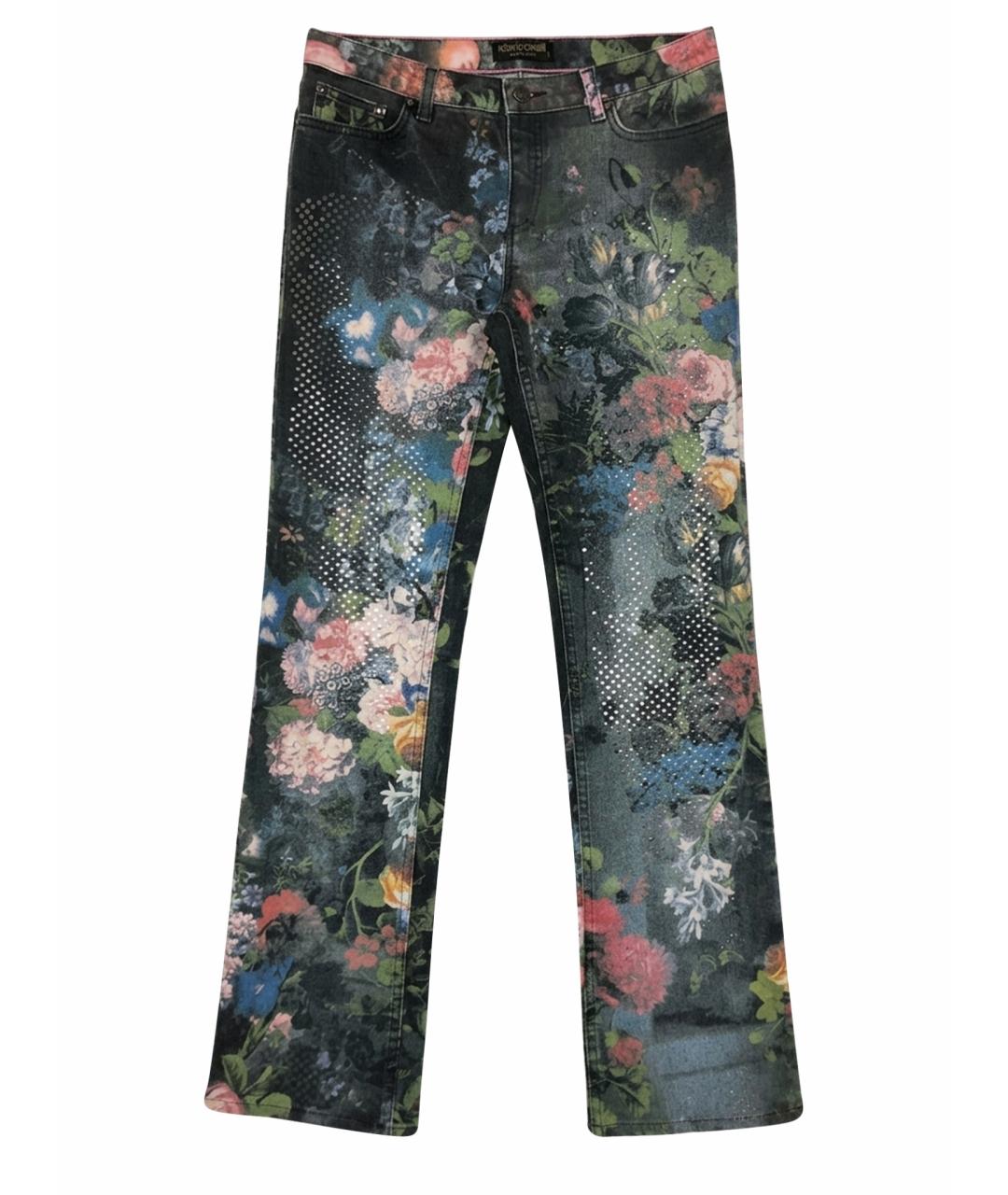 ROBERTO CAVALLI Мульти хлопко-эластановые джинсы клеш, фото 1