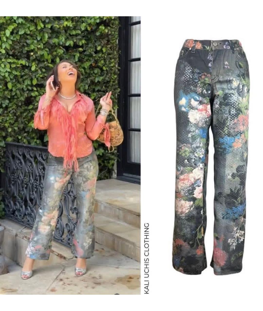 ROBERTO CAVALLI Мульти хлопко-эластановые джинсы клеш, фото 6