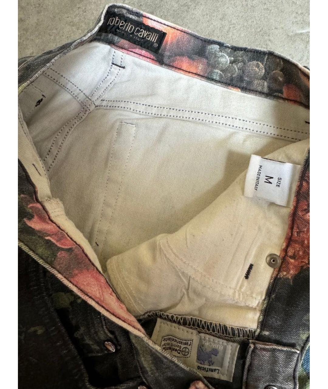 ROBERTO CAVALLI Мульти хлопко-эластановые джинсы клеш, фото 5