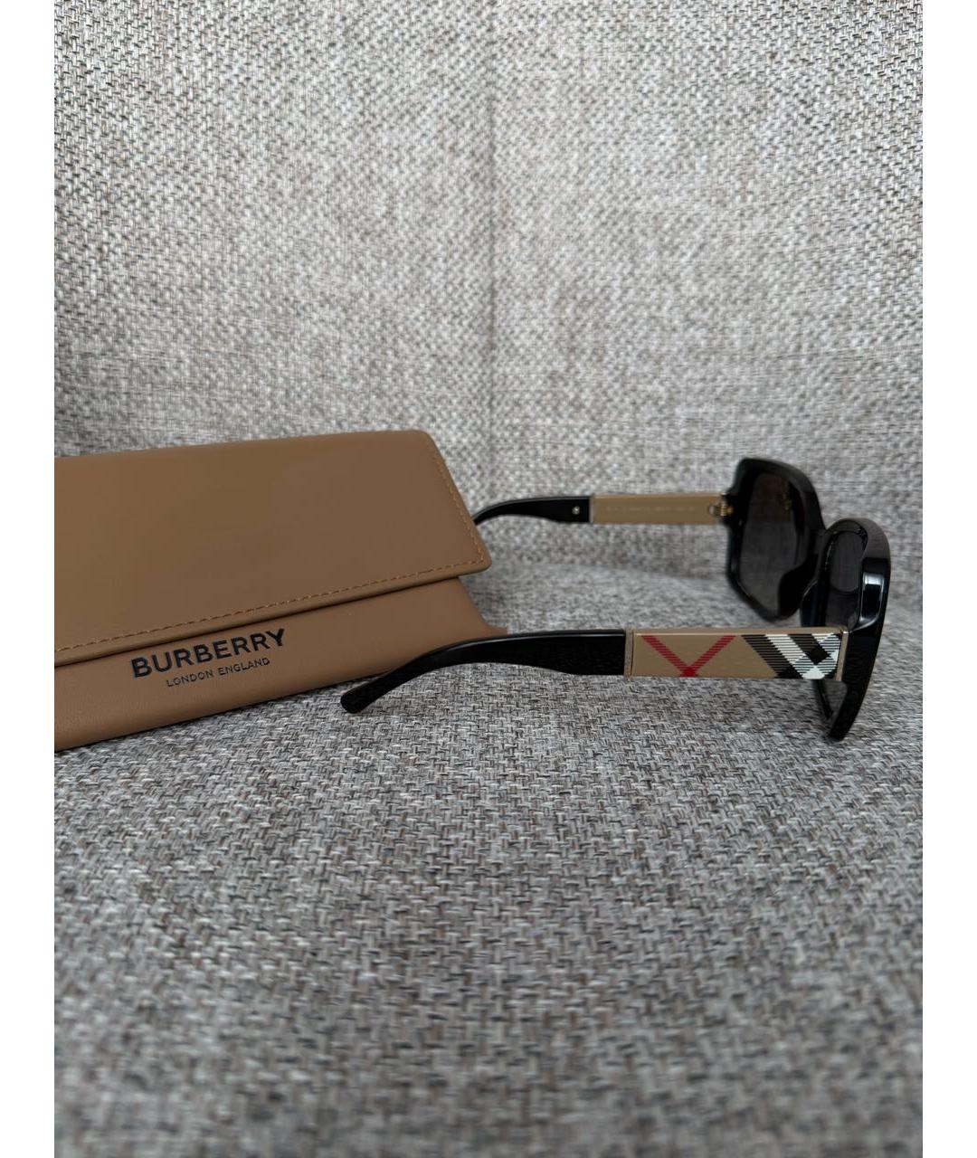 BURBERRY Черные пластиковые солнцезащитные очки, фото 3