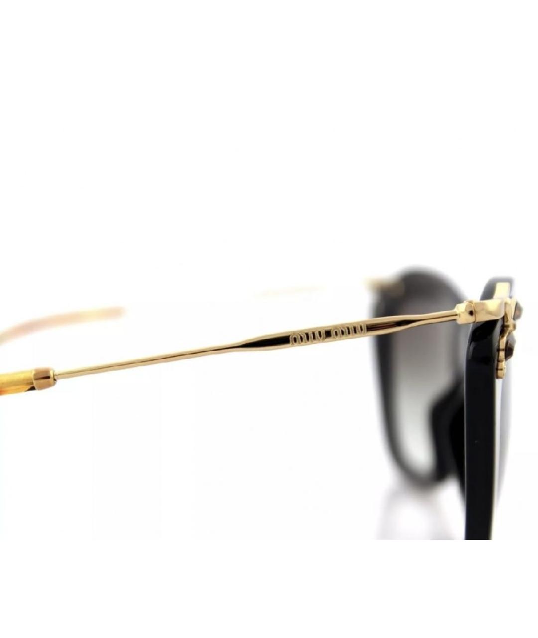 MIU MIU Золотые металлические солнцезащитные очки, фото 5