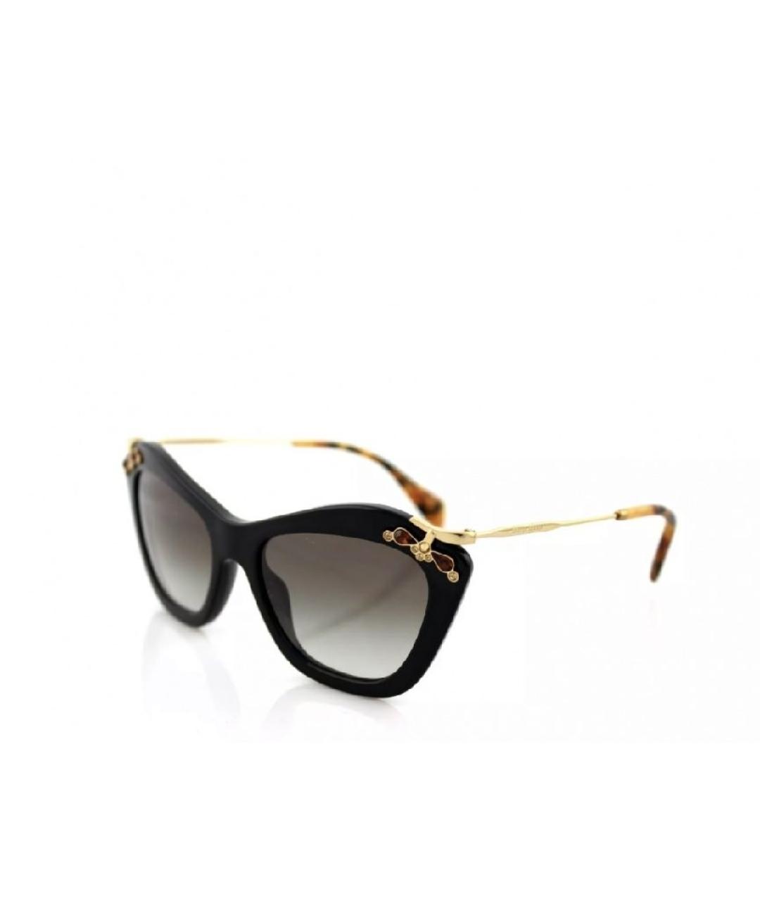 MIU MIU Золотые металлические солнцезащитные очки, фото 2