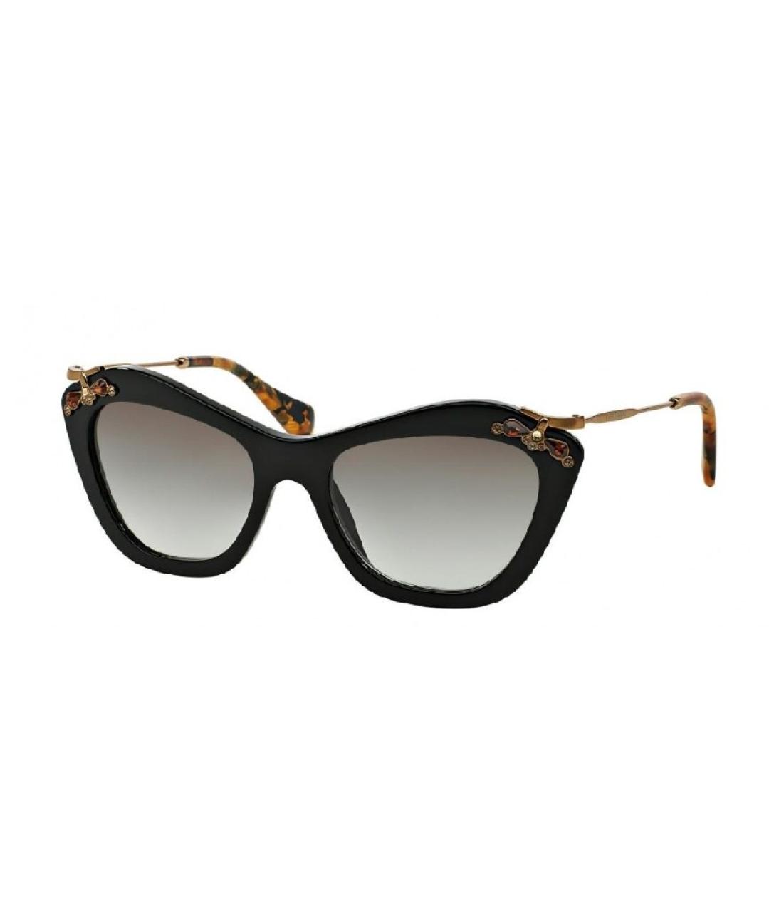 MIU MIU Золотые металлические солнцезащитные очки, фото 9