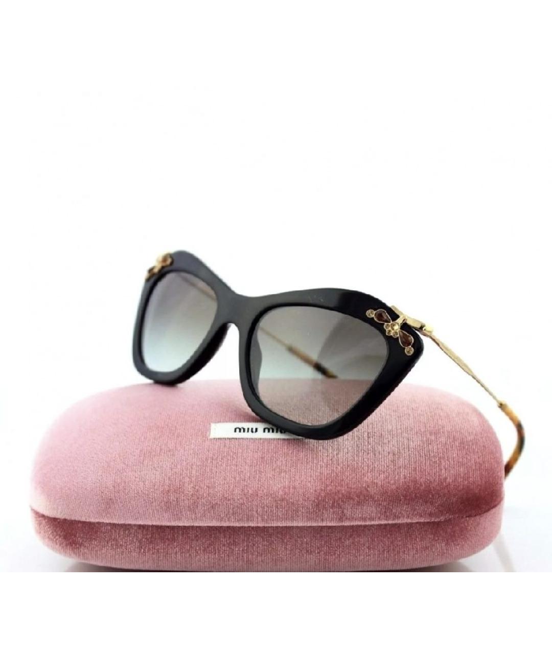 MIU MIU Золотые металлические солнцезащитные очки, фото 6