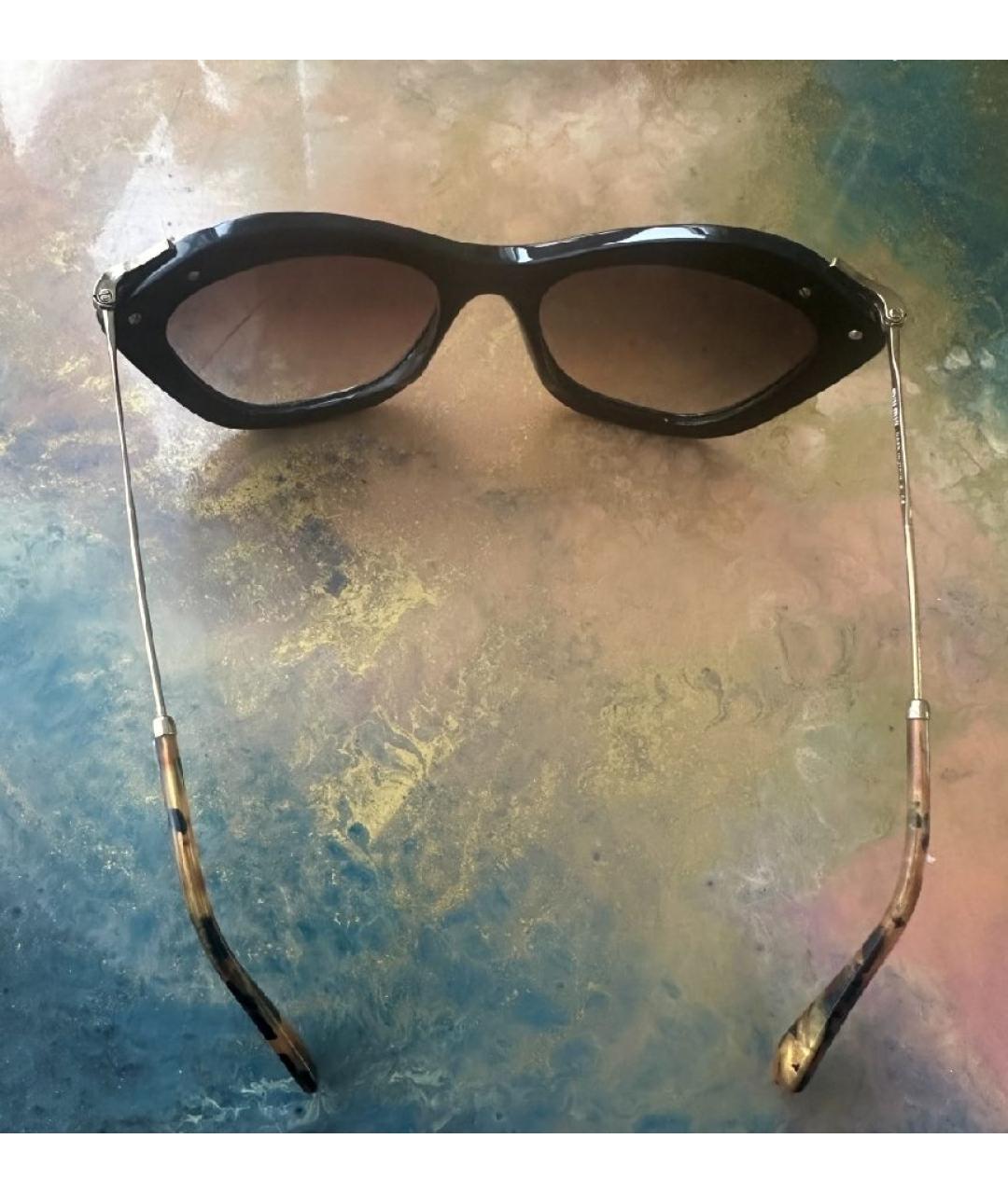 MIU MIU Золотые металлические солнцезащитные очки, фото 8