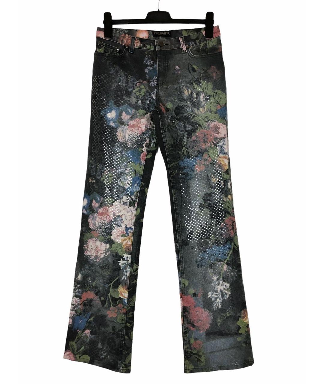 ROBERTO CAVALLI Мульти хлопко-эластановые прямые джинсы, фото 9