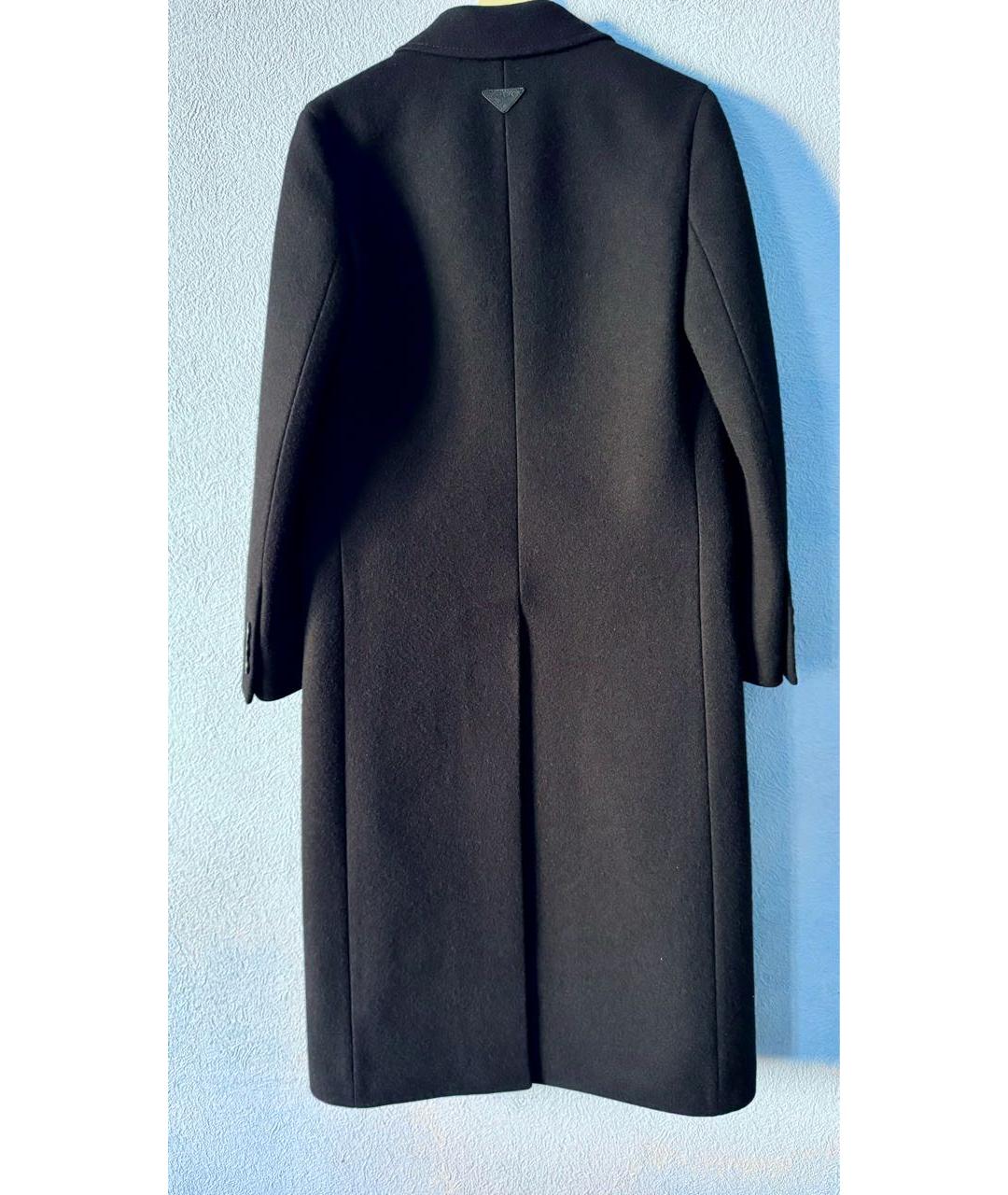 PRADA Черное шерстяное пальто, фото 2