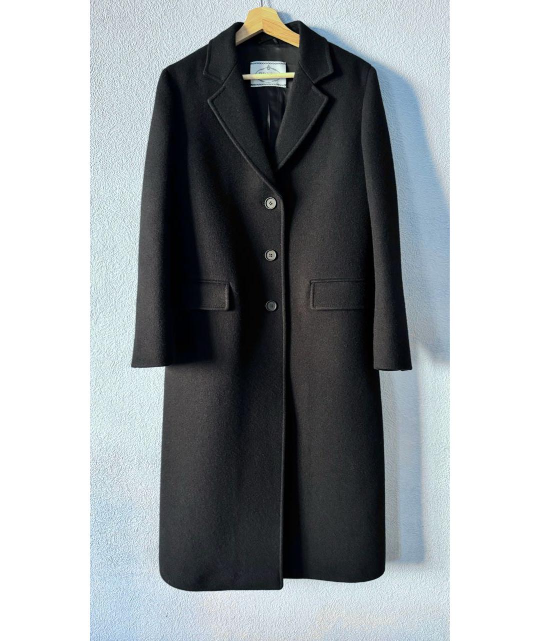 PRADA Черное шерстяное пальто, фото 9