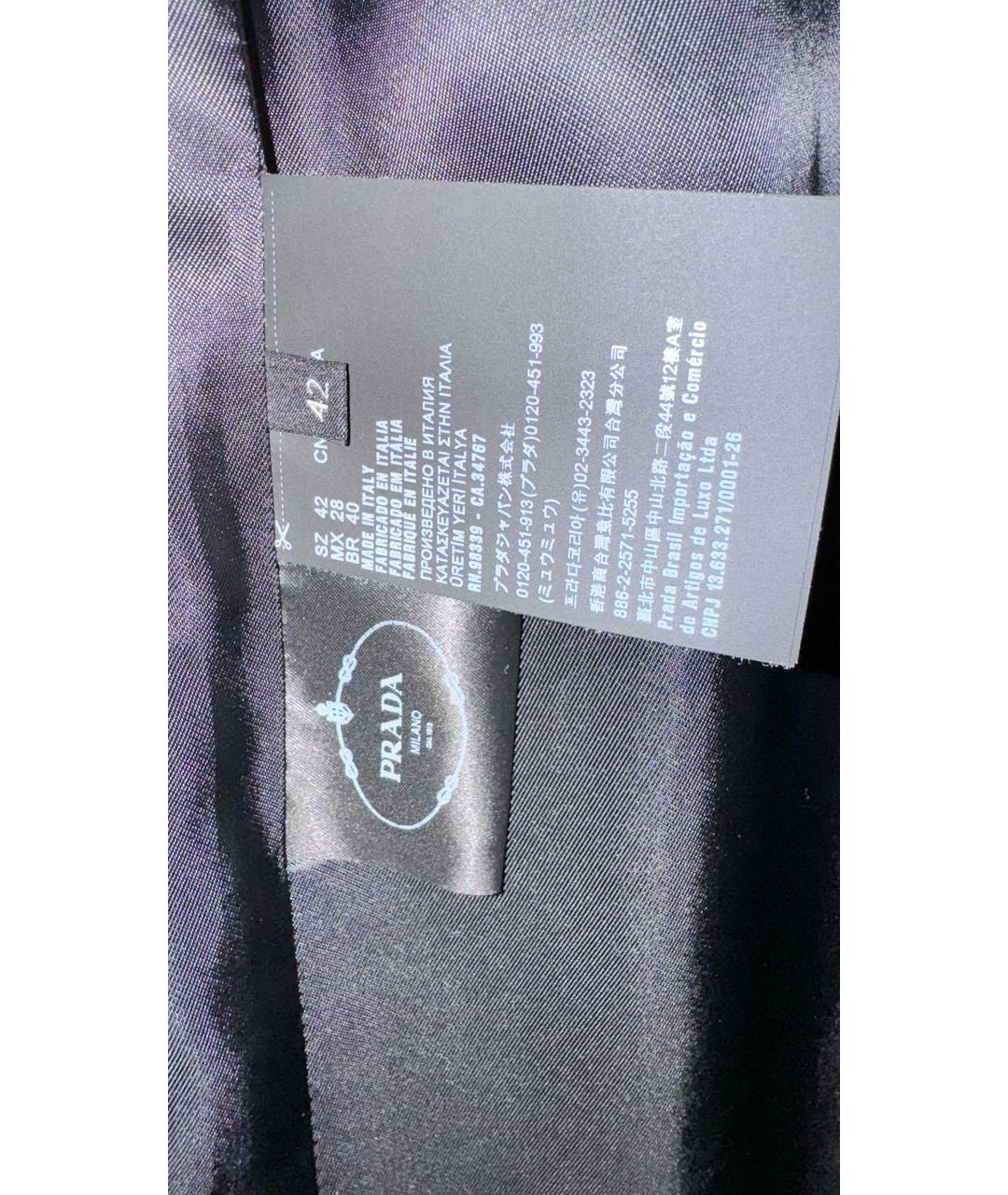 PRADA Черное шерстяное пальто, фото 7