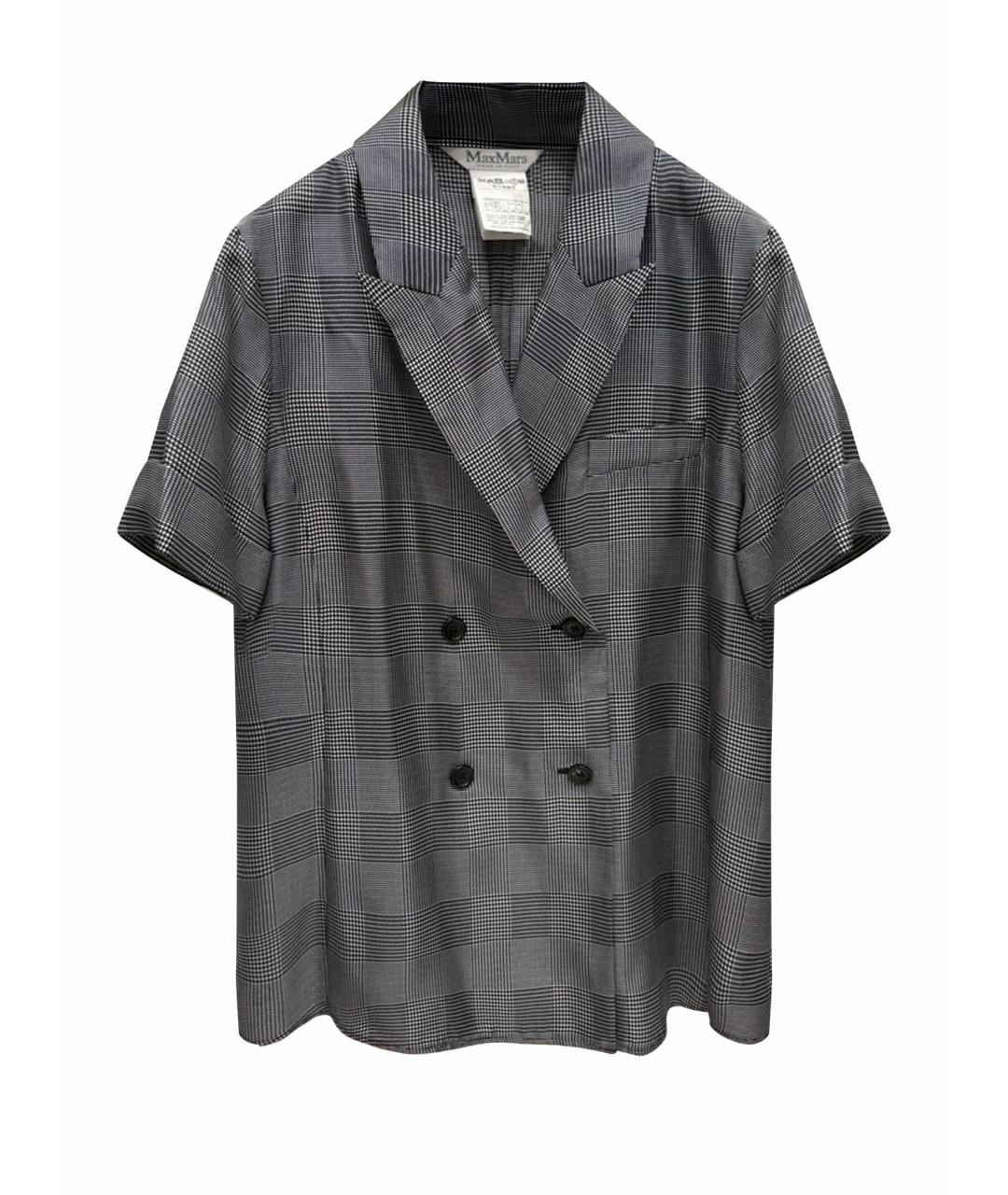 MAX MARA Серая шелковая блузы, фото 1