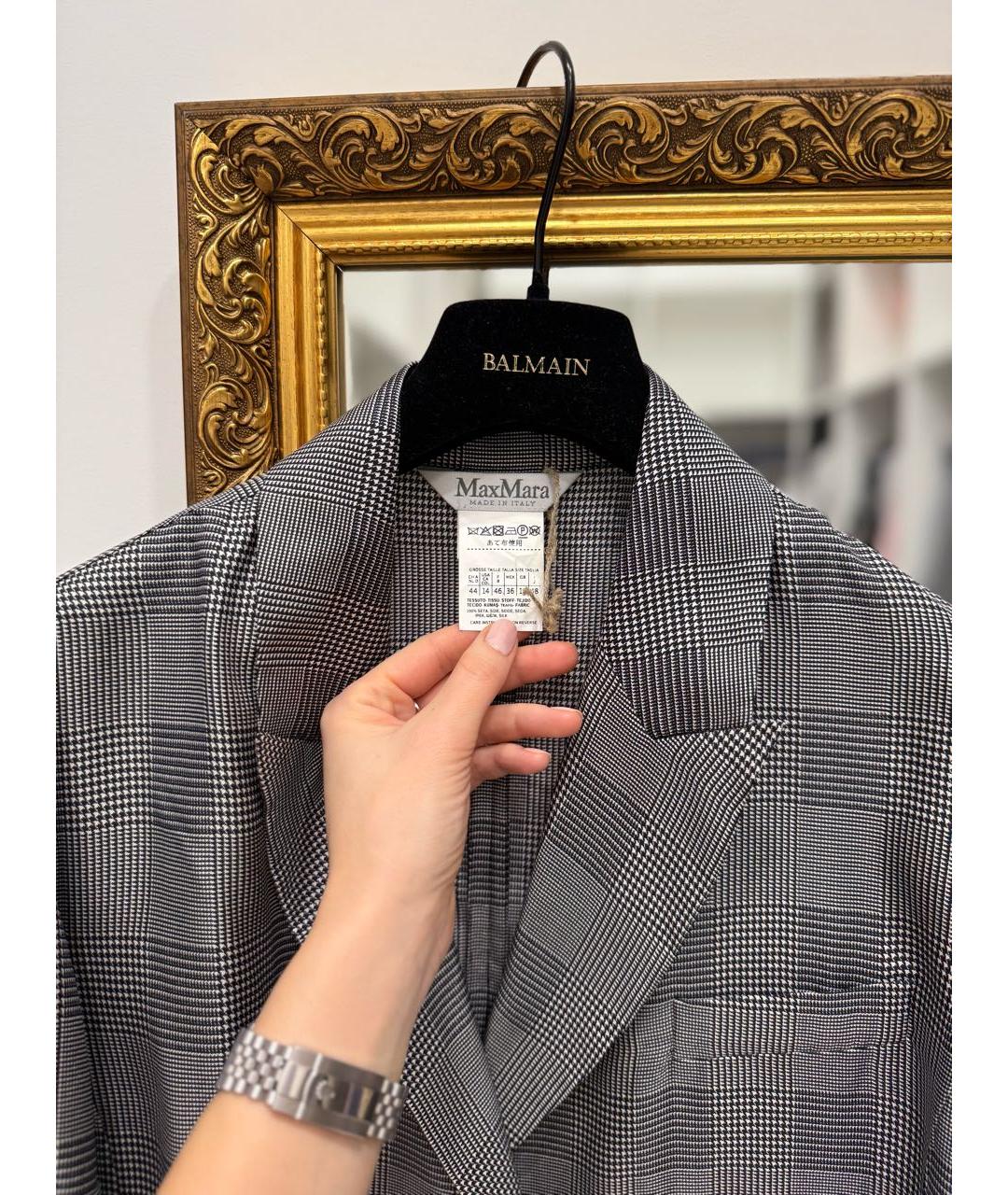 MAX MARA Серая шелковая блузы, фото 3