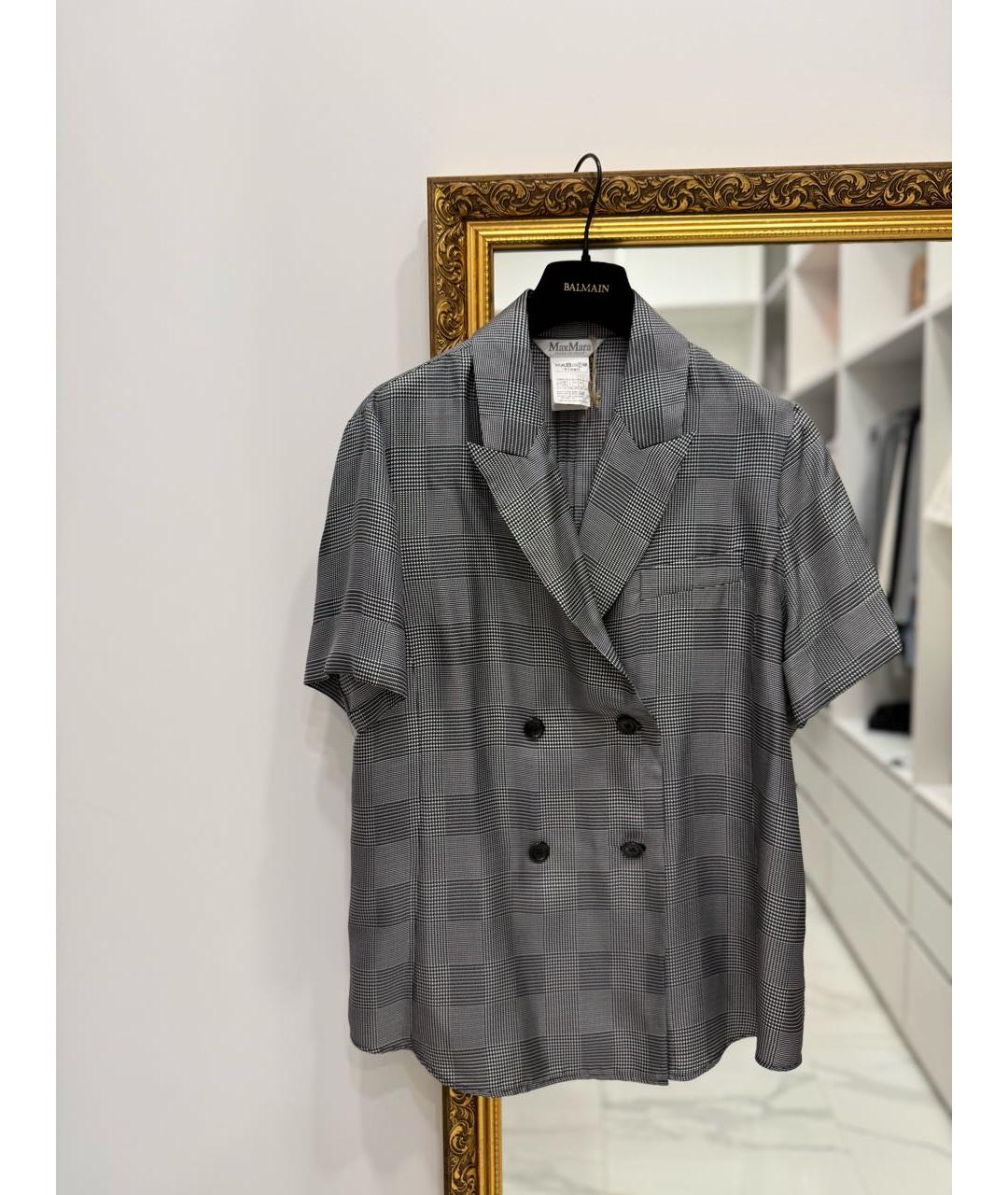 MAX MARA Серая шелковая блузы, фото 4