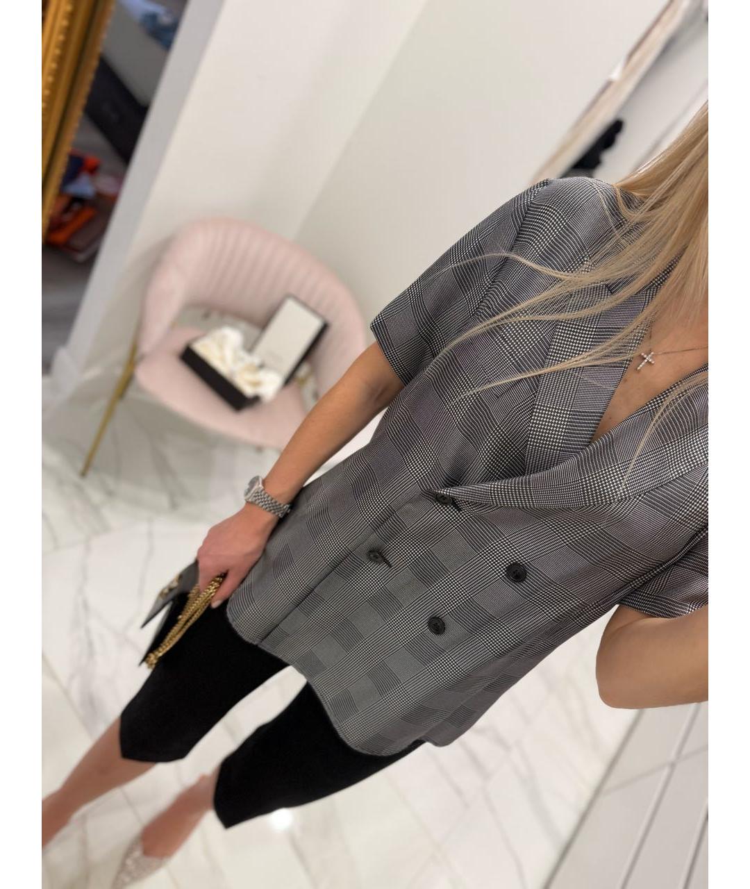 MAX MARA Серая шелковая блузы, фото 6