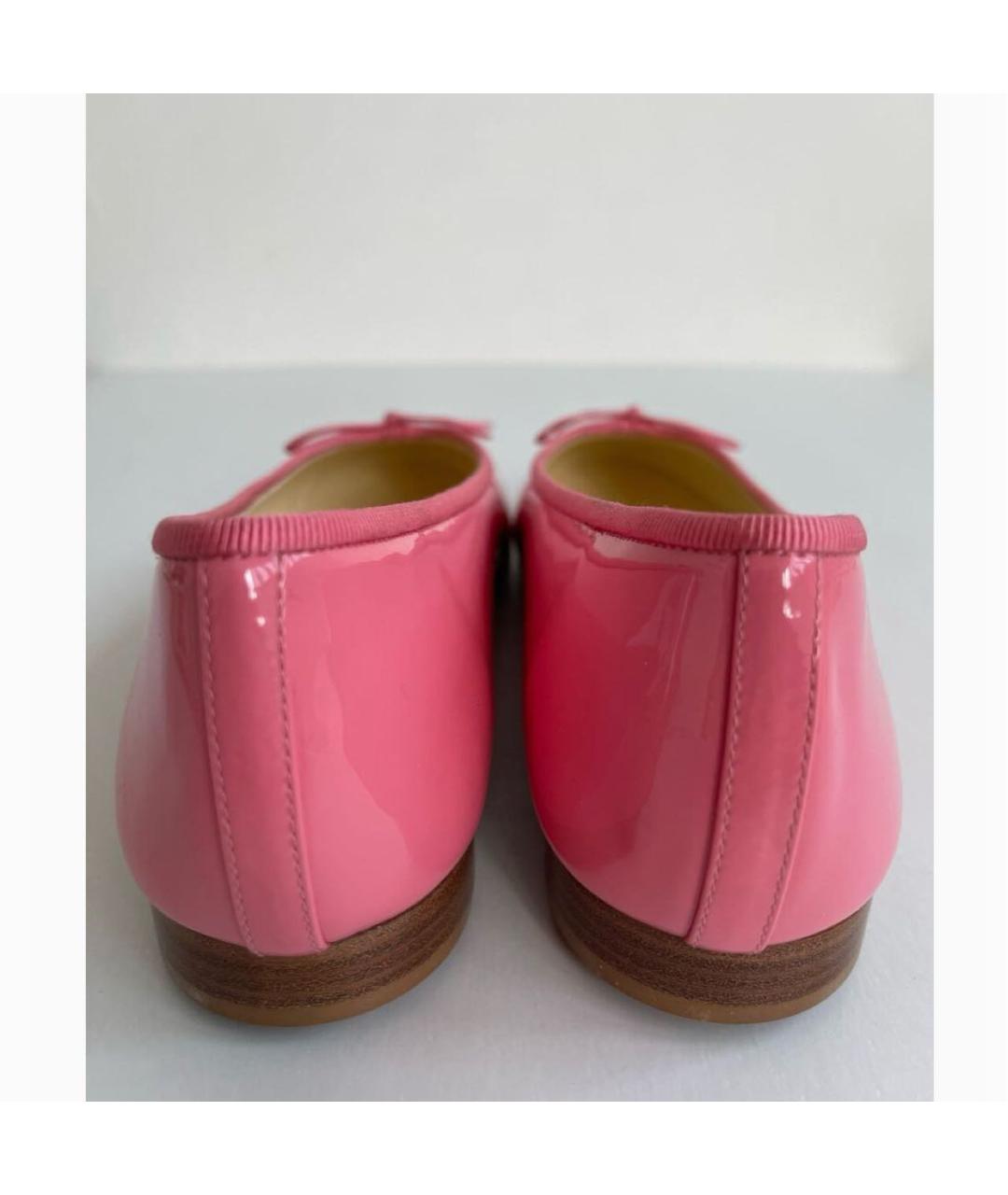 CHANEL Розовые балетки из лакированной кожи, фото 4