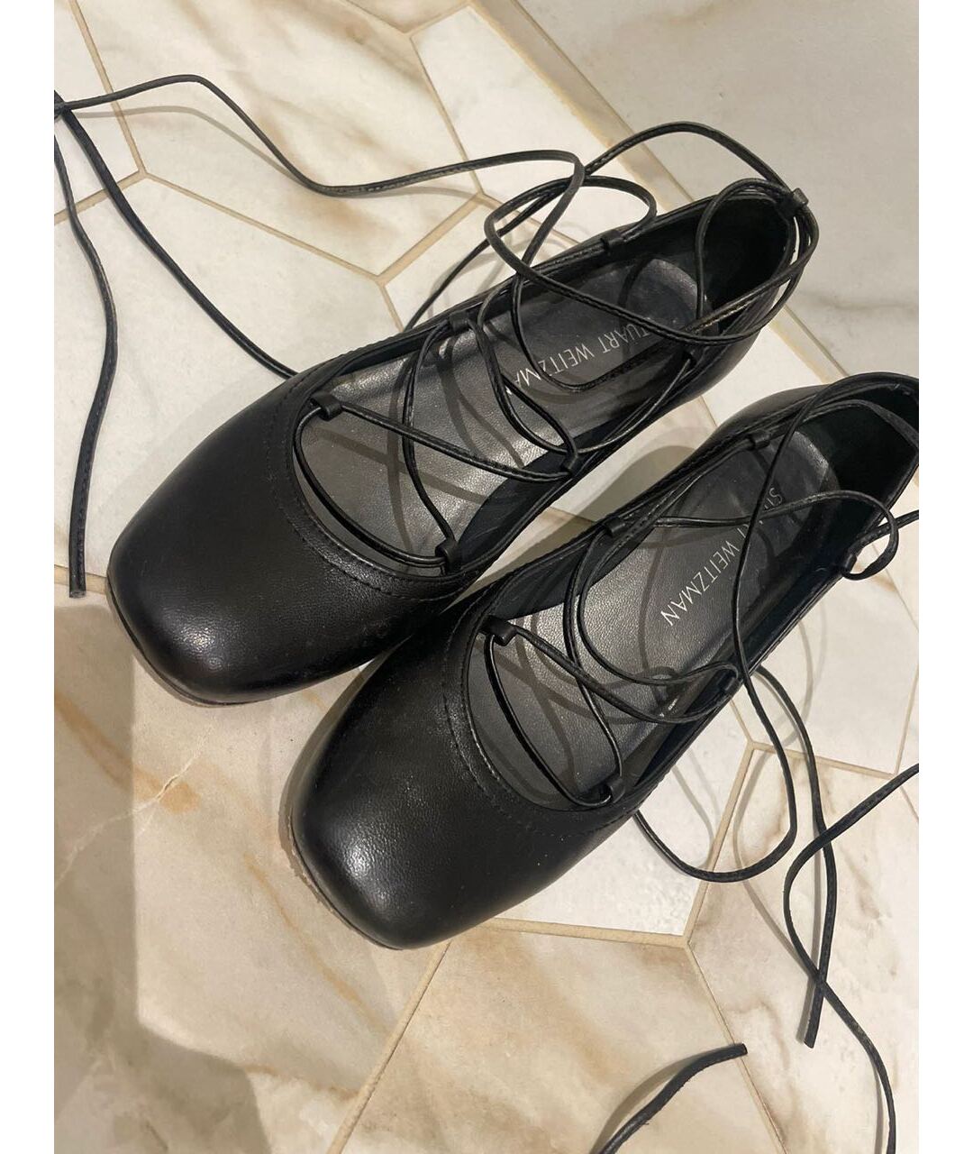 STUART WEITZMAN Черные кожаные туфли, фото 2
