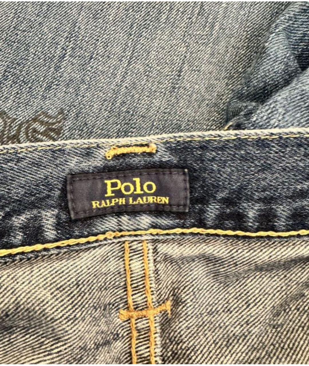 POLO RALPH LAUREN Темно-синие хлопковые прямые джинсы, фото 4