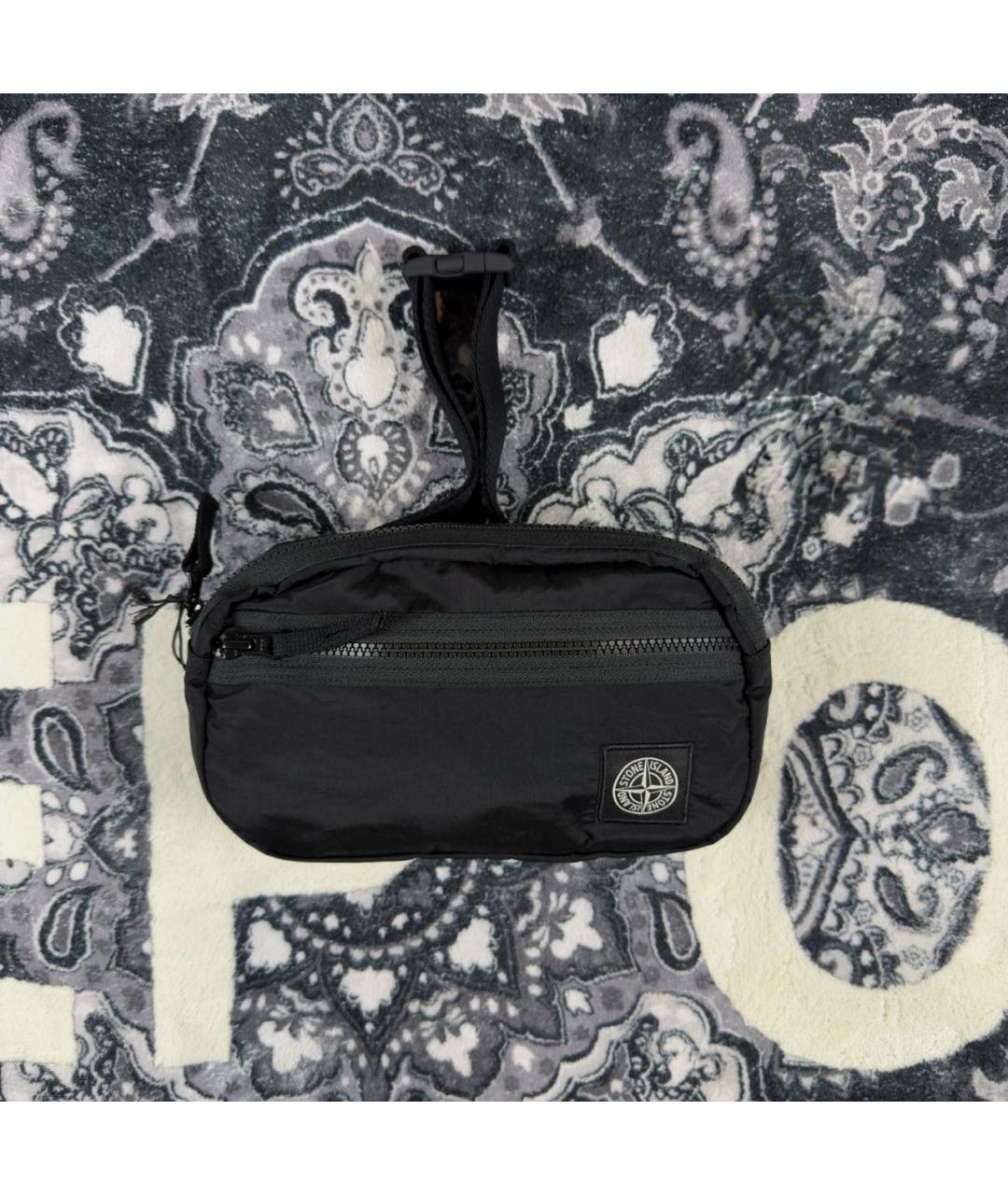 STONE ISLAND Черная барсетка, фото 2