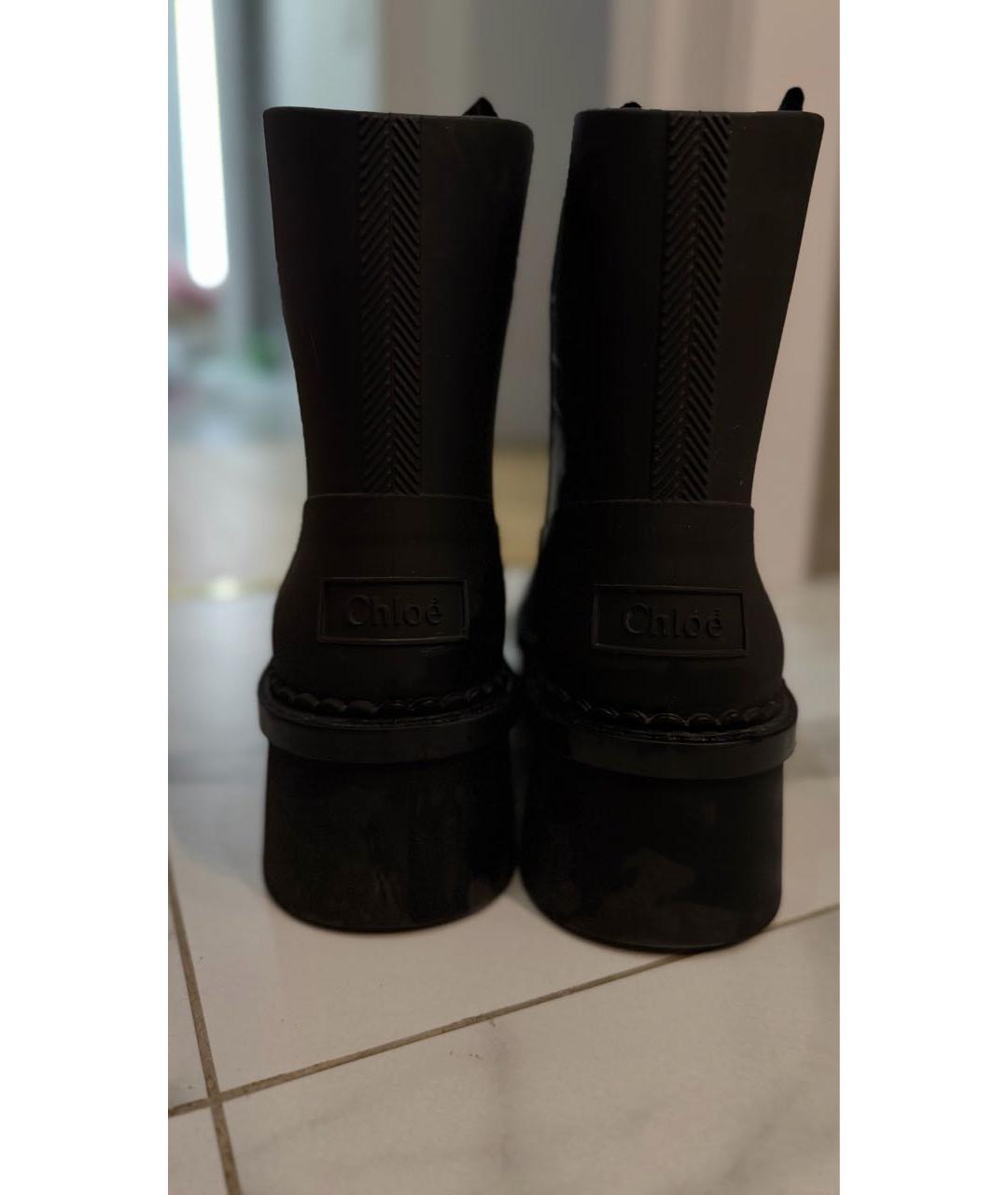 CHLOE Черные резиновые полусапоги, фото 4