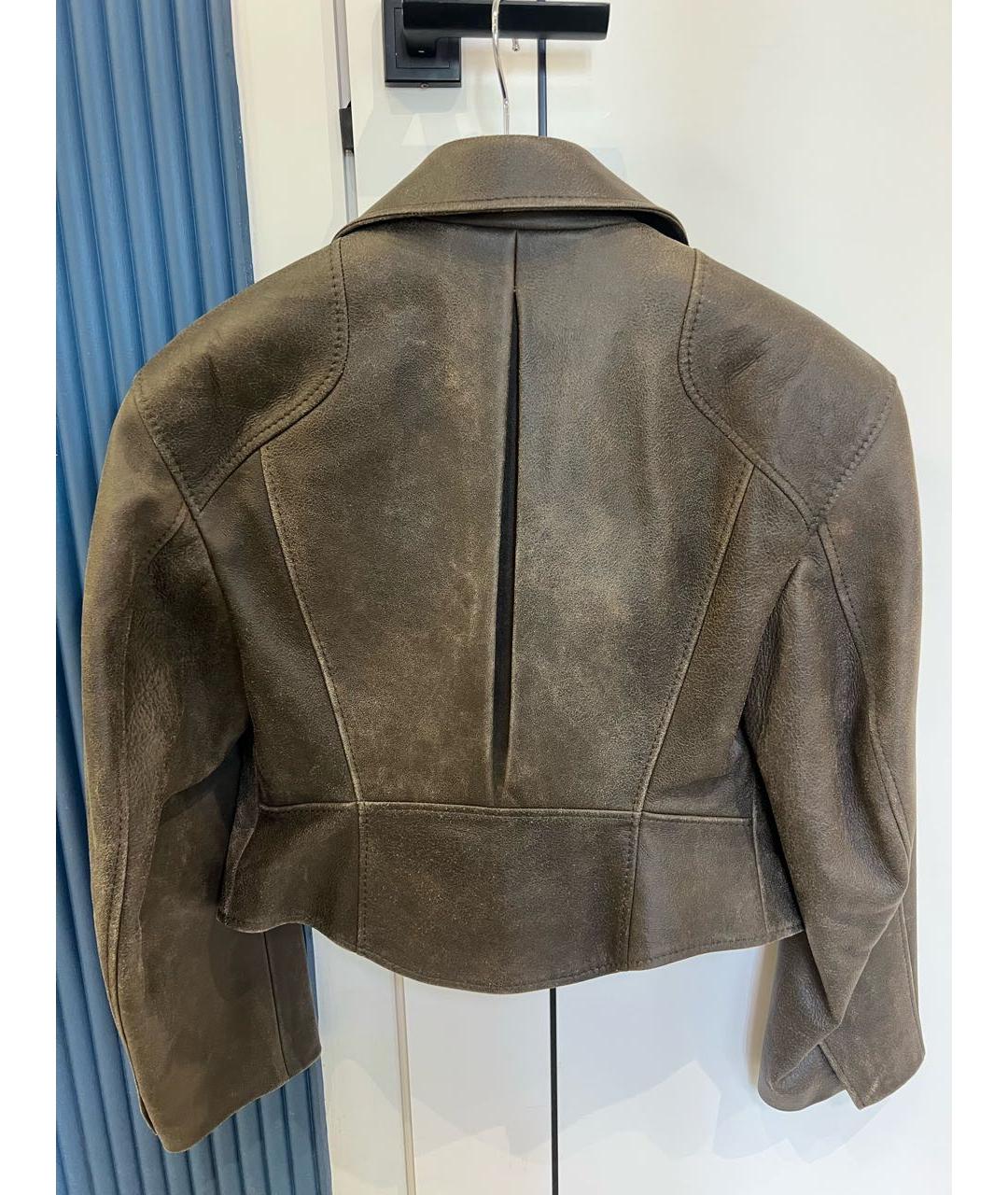 123 Коричневая кожаная куртка, фото 2