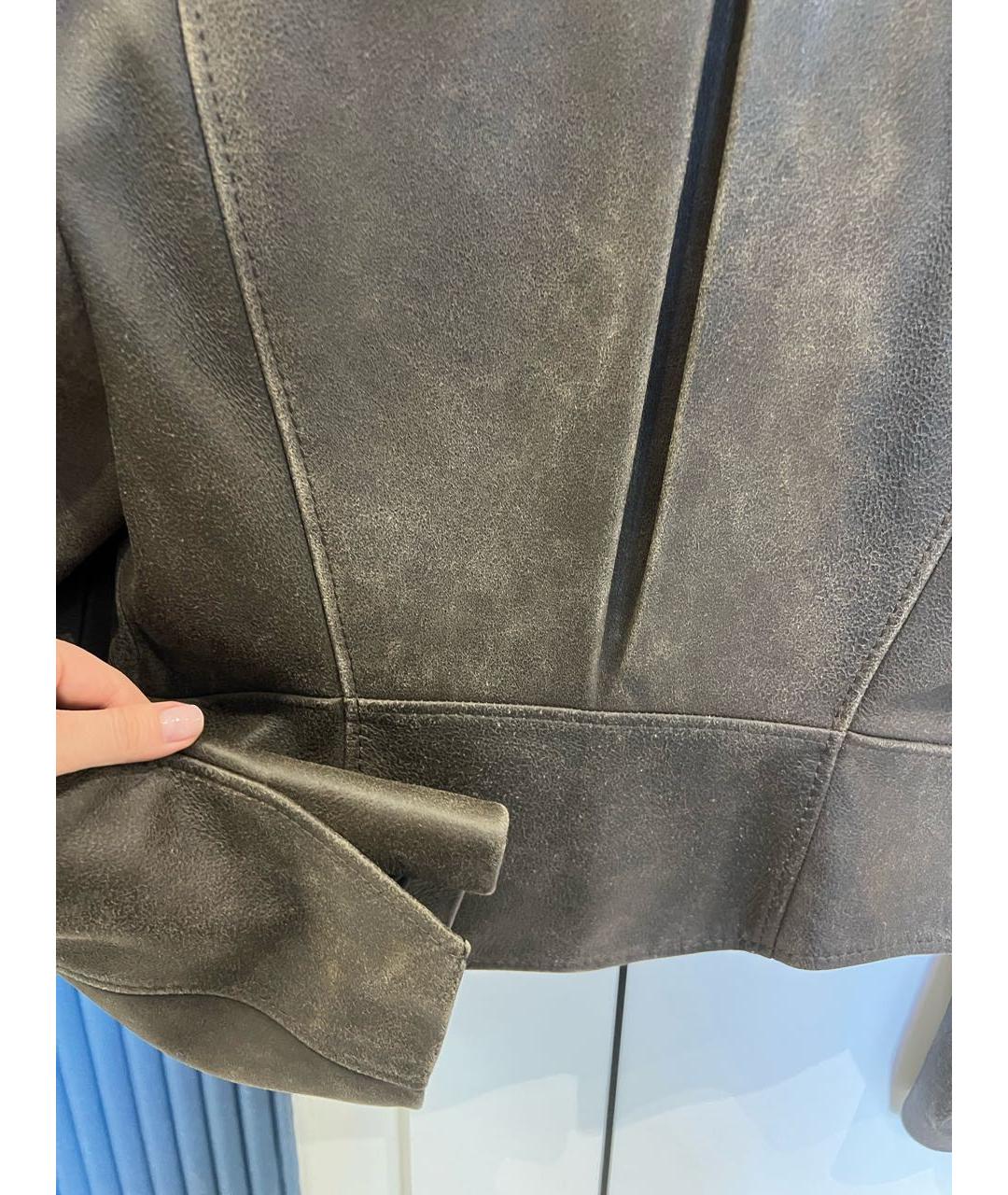 123 Коричневая кожаная куртка, фото 6