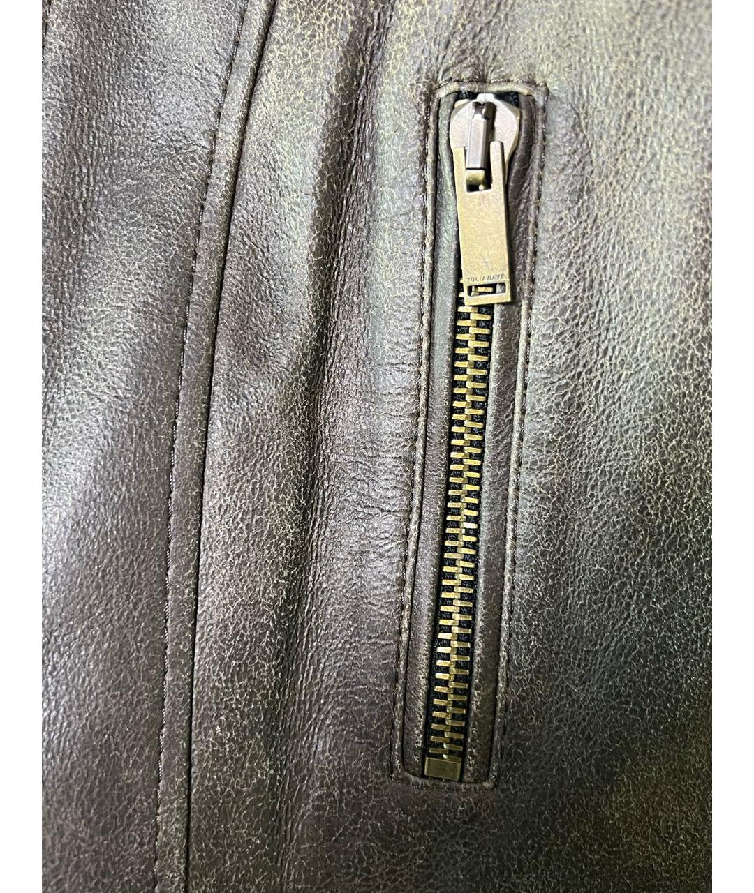 123 Коричневая кожаная куртка, фото 5