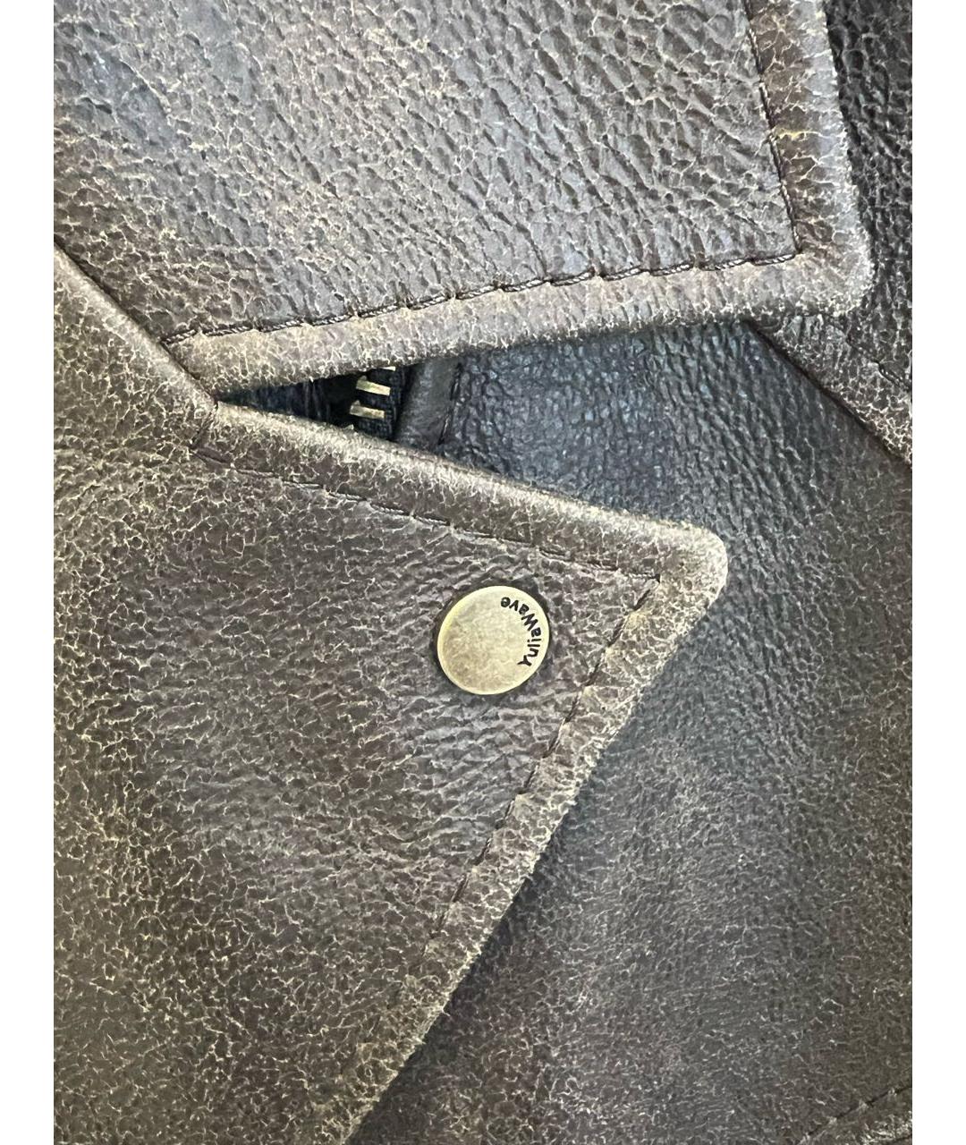 123 Коричневая кожаная куртка, фото 4