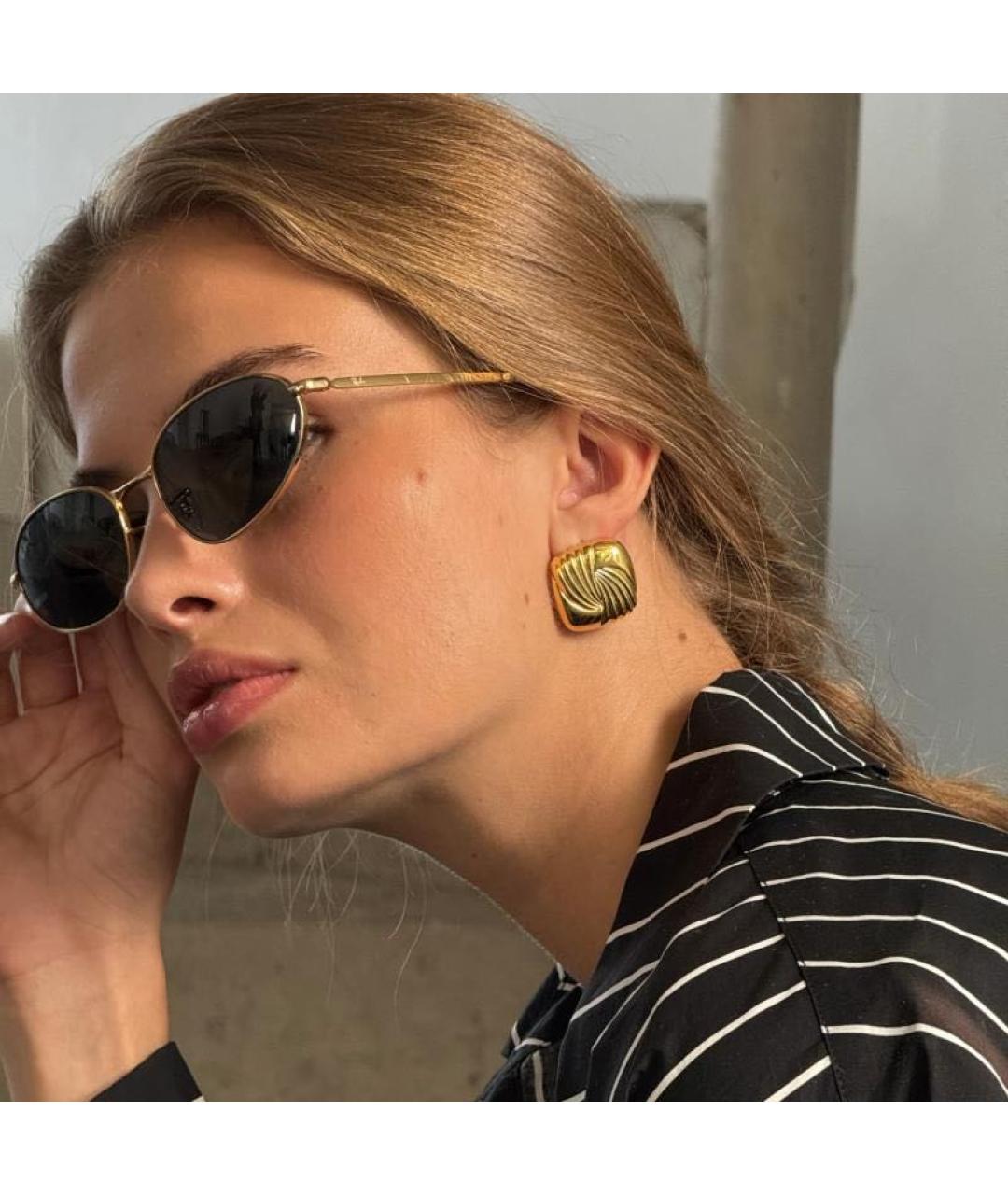 RAY BAN Золотые металлические солнцезащитные очки, фото 7