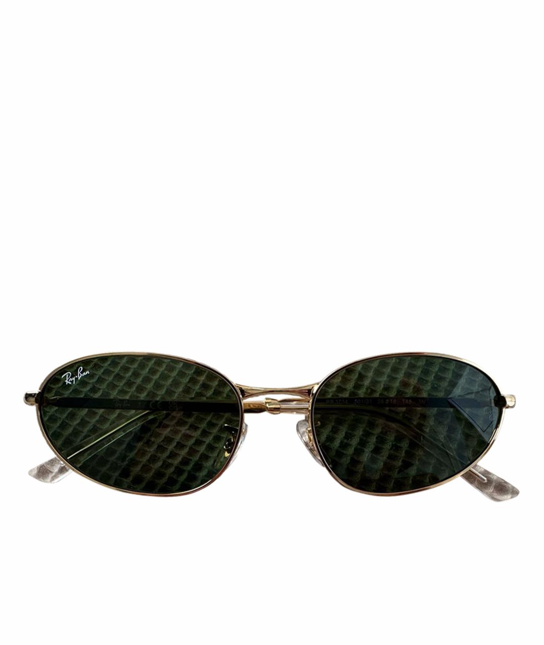 RAY BAN Золотые металлические солнцезащитные очки, фото 1