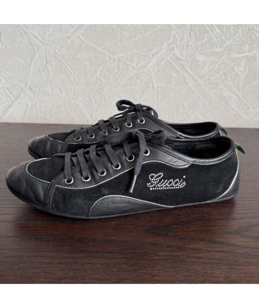 GUCCI Черные кожаные кеды, фото 3