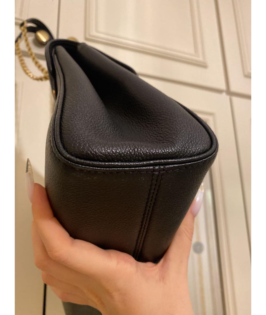 LOUIS VUITTON Черная кожаная сумка через плечо, фото 5