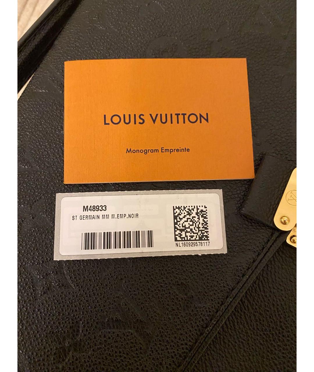 LOUIS VUITTON Черная кожаная сумка через плечо, фото 6