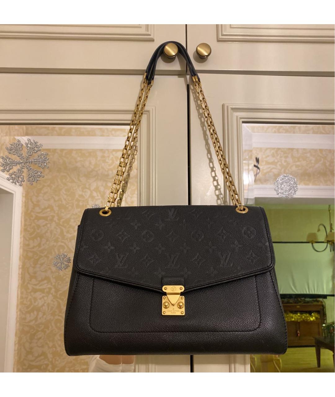 LOUIS VUITTON Черная кожаная сумка через плечо, фото 9