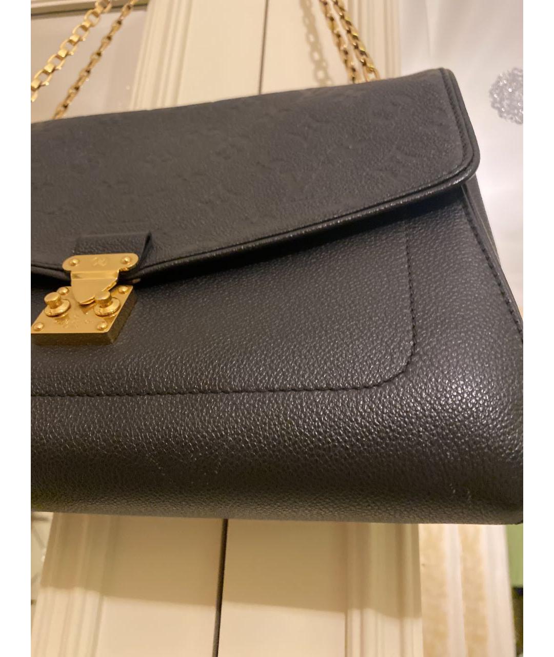 LOUIS VUITTON Черная кожаная сумка через плечо, фото 4