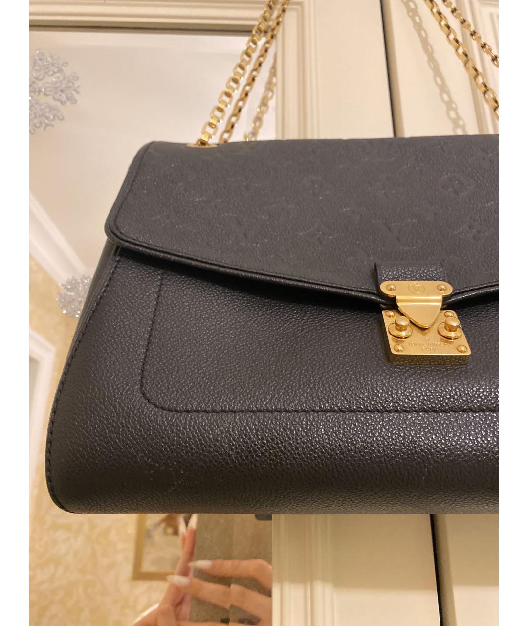 LOUIS VUITTON Черная кожаная сумка через плечо, фото 3