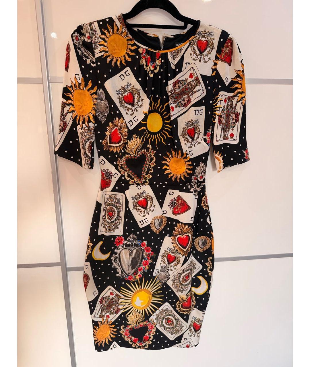 DOLCE&GABBANA Мульти шелковое коктейльное платье, фото 5