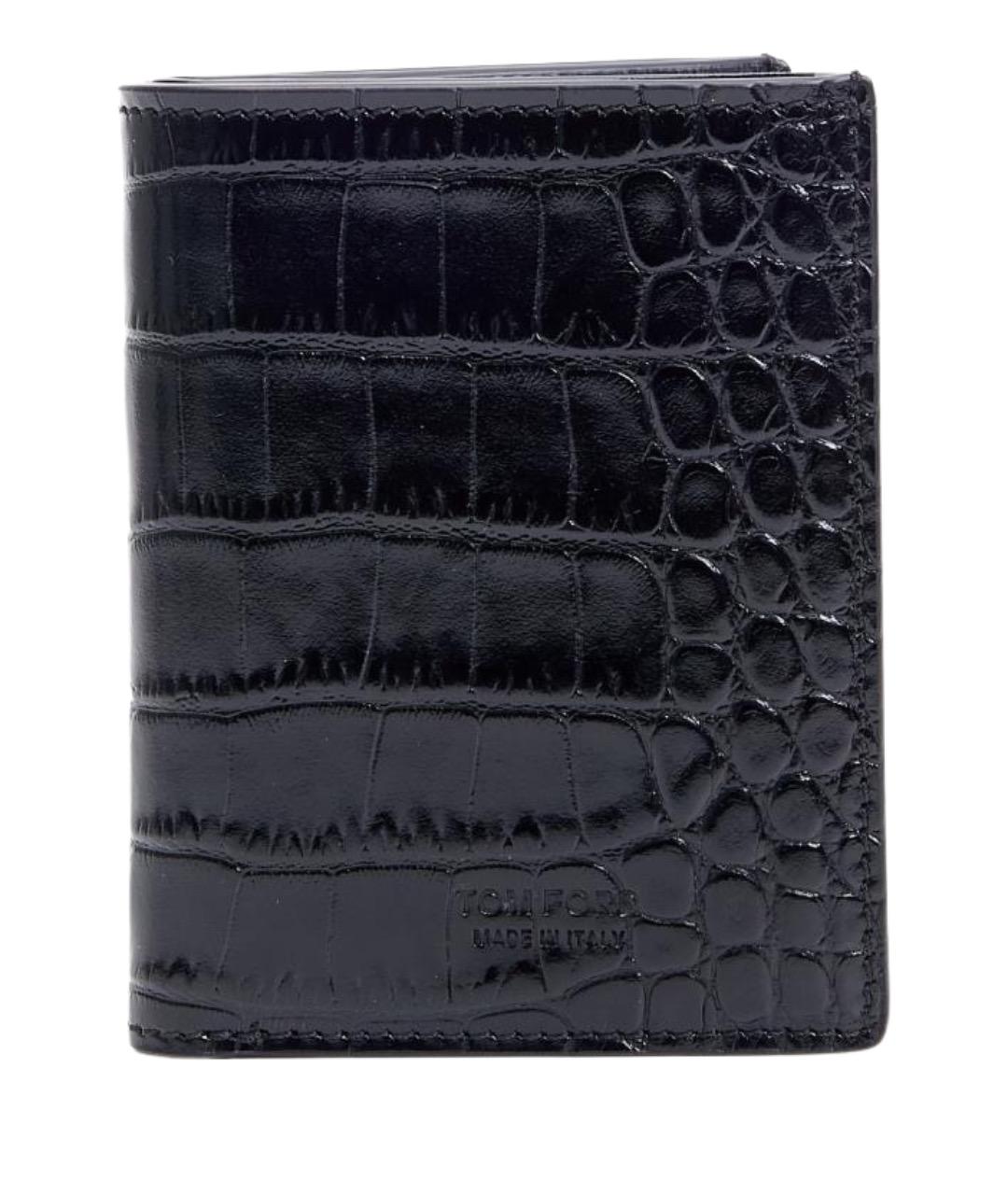 TOM FORD Черный кожаный кошелек, фото 1