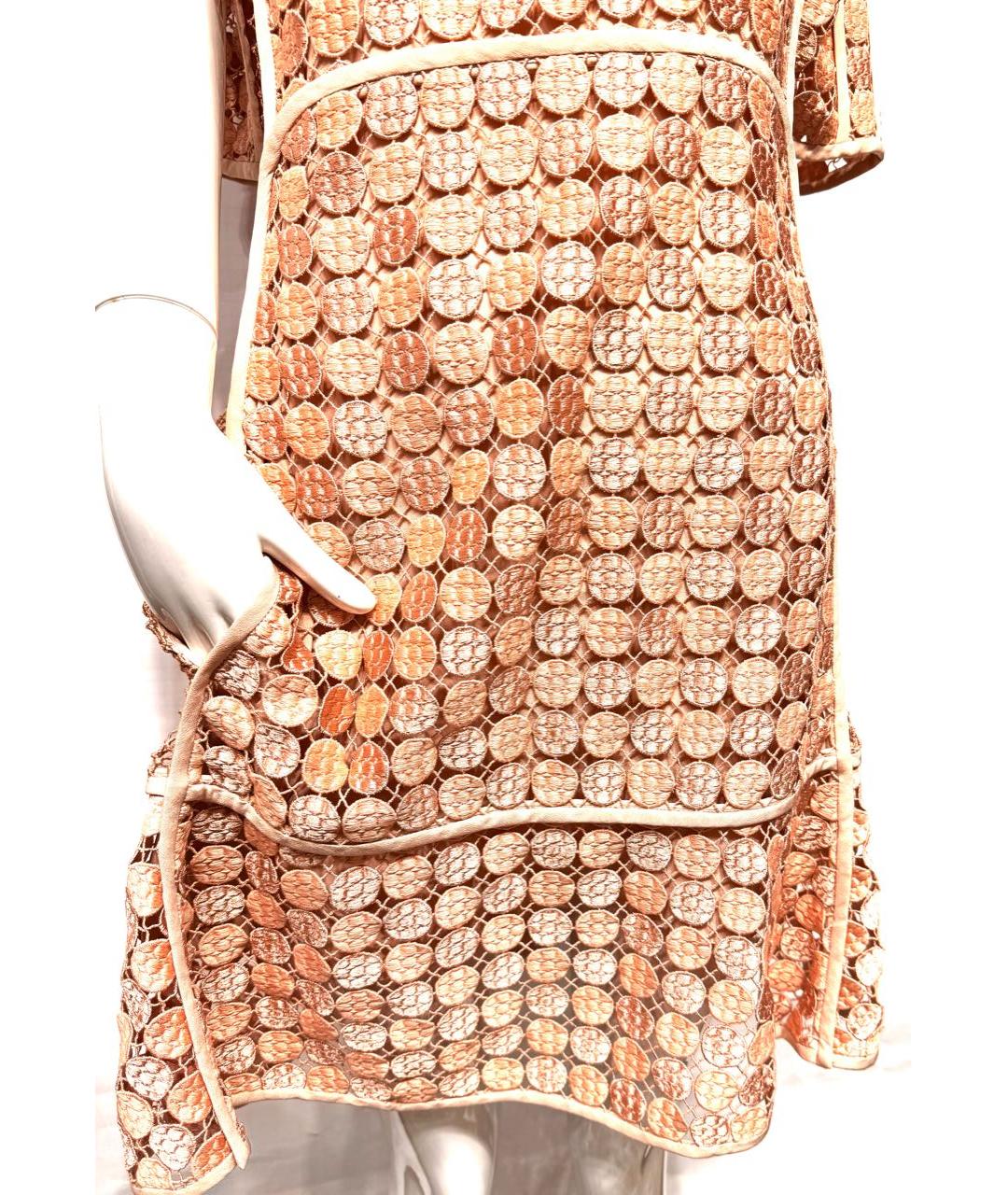 CHLOE Бежевое хлопковое коктейльное платье, фото 5