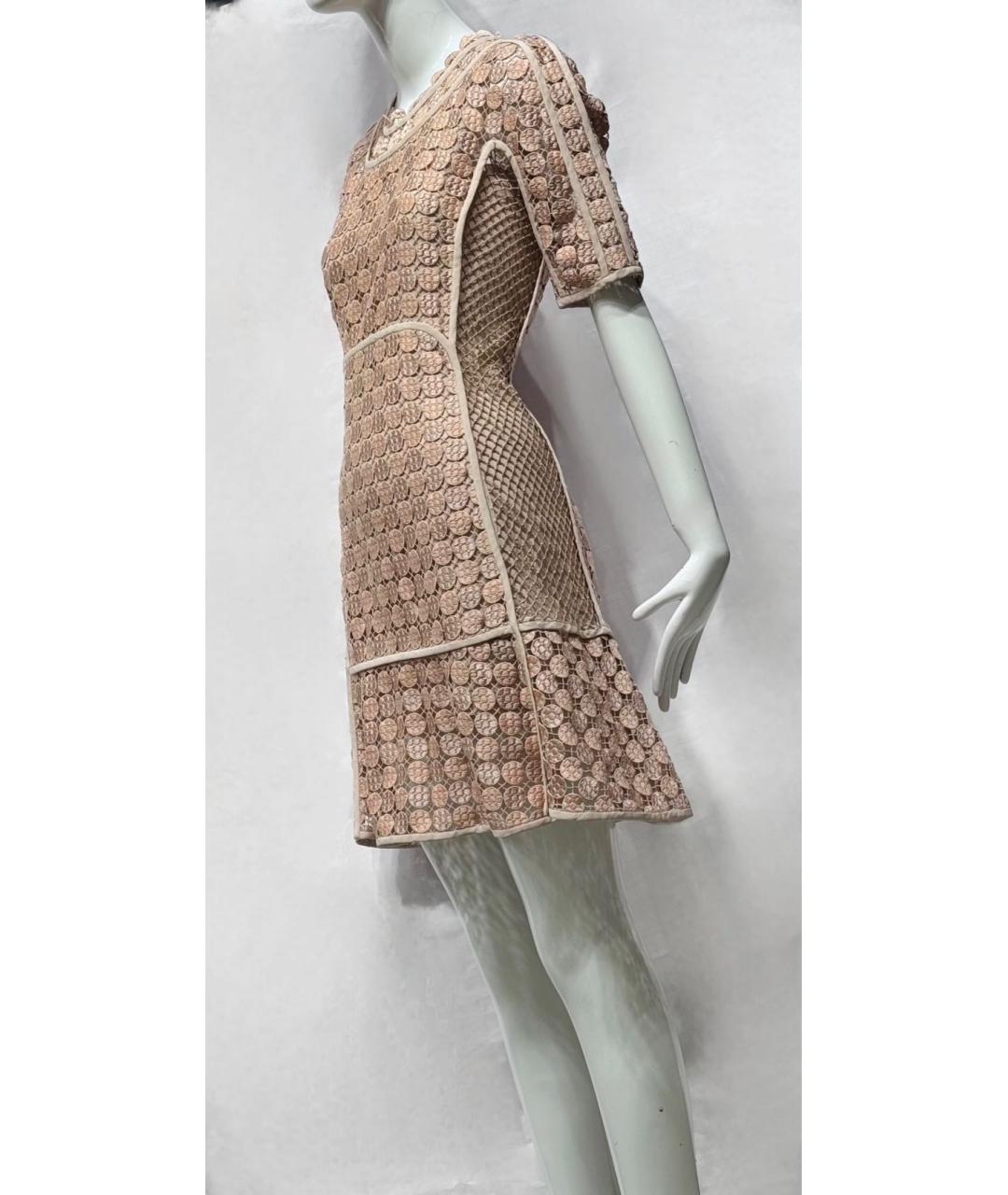 CHLOE Бежевое хлопковое коктейльное платье, фото 8