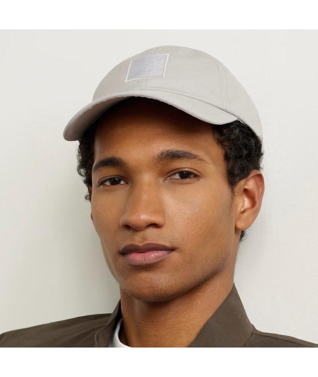 STONE ISLAND Серая хлопковая кепка/бейсболка, фото 2