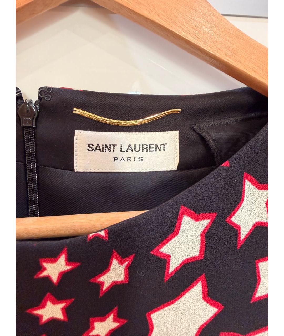 SAINT LAURENT Мульти вискозное коктейльное платье, фото 4