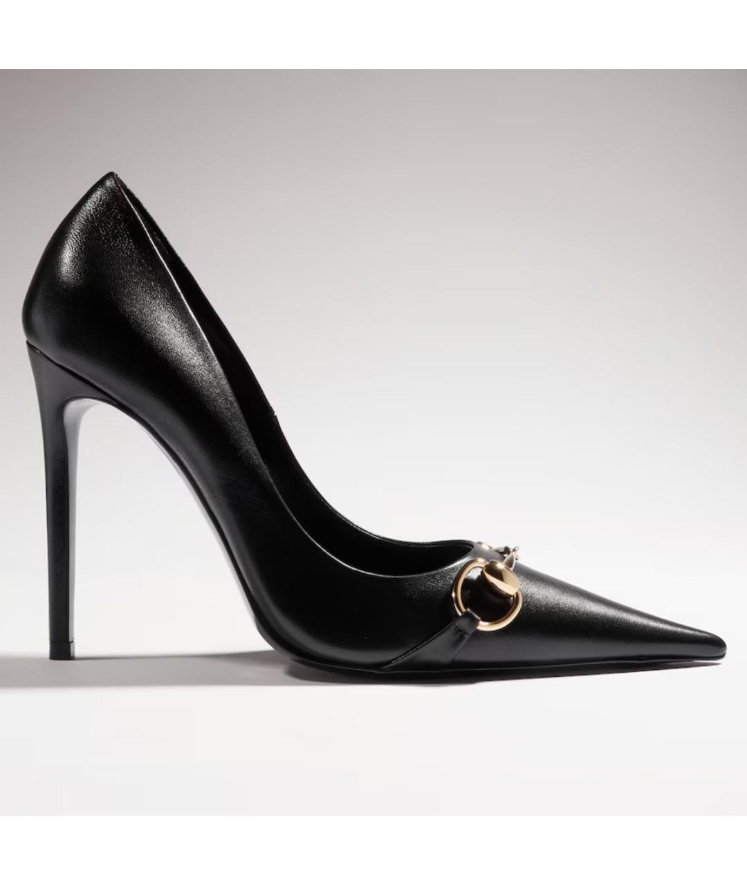 GUCCI Черные кожаные туфли, фото 5