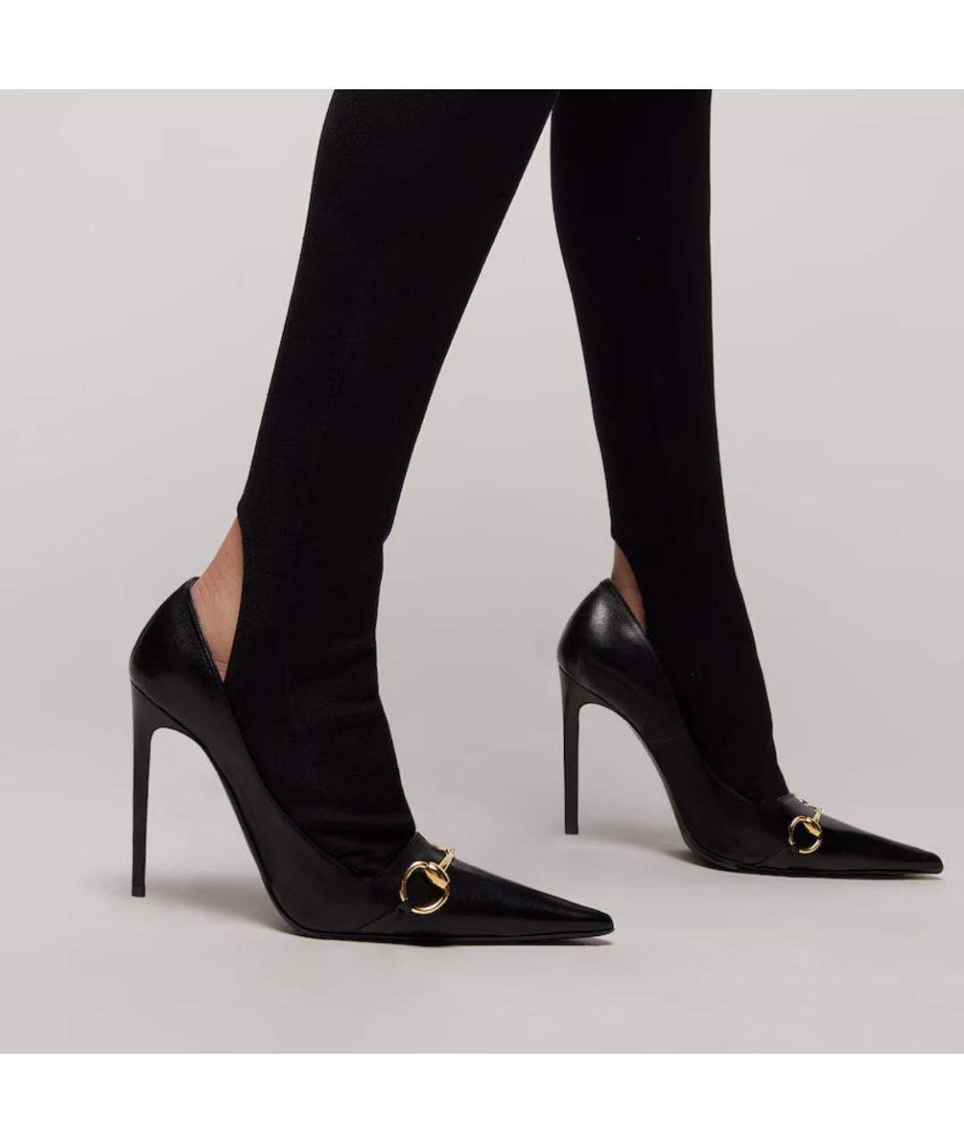 GUCCI Черные кожаные туфли, фото 3