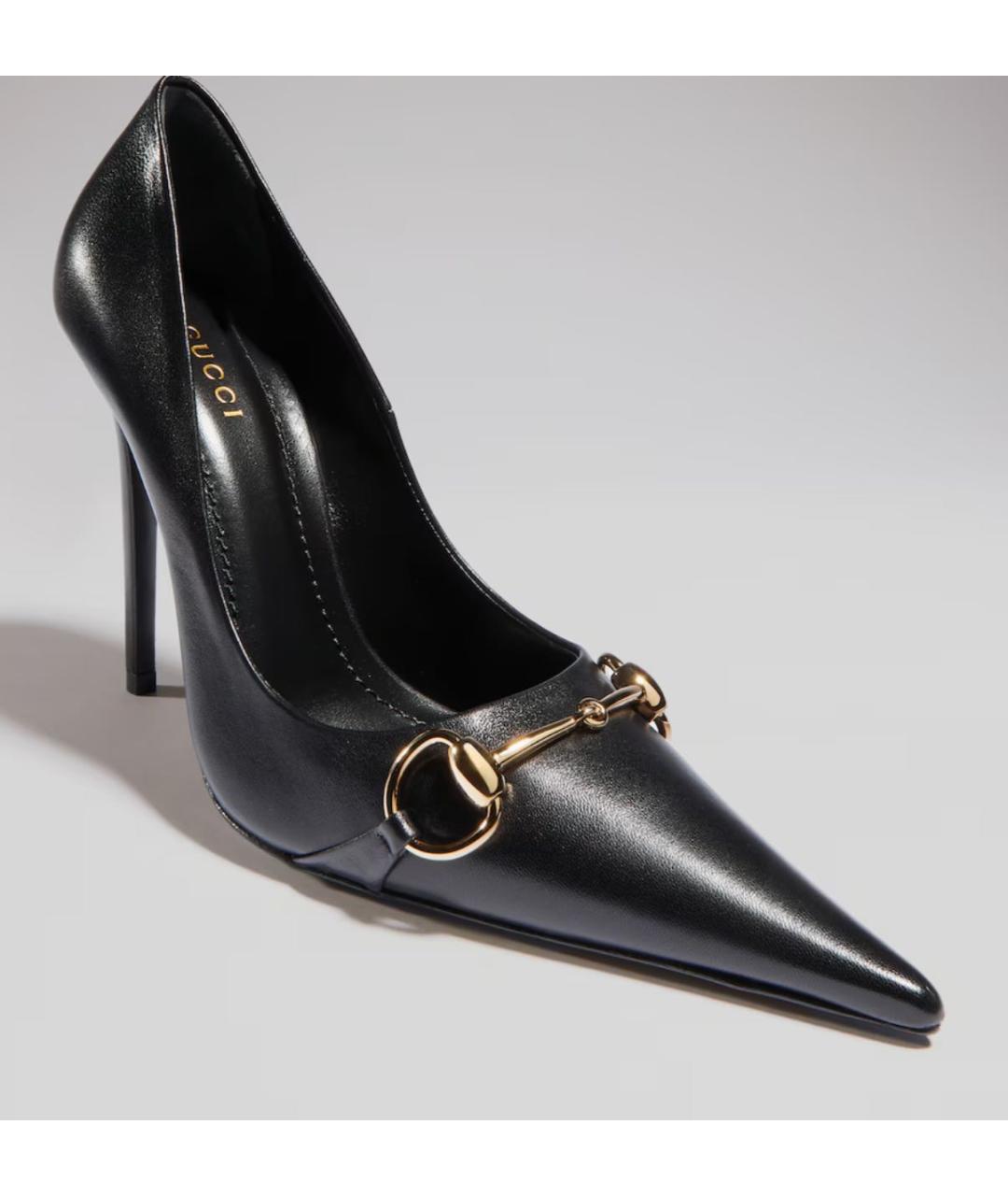 GUCCI Черные кожаные туфли, фото 2