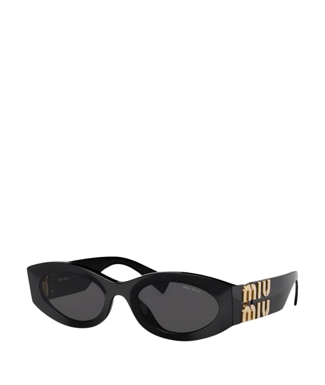 MIU MIU Черные пластиковые солнцезащитные очки, фото 1